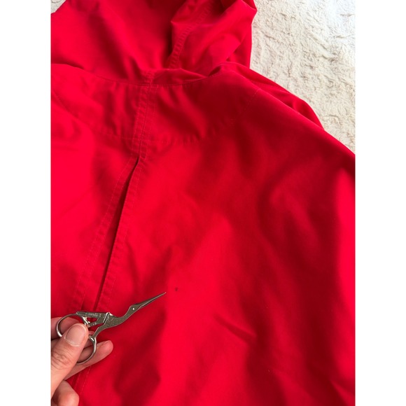 Nordstrom Vintage 90s Red Hooded Drawstring Waist Anorak Rain Jacket Hood S - Picture 8 of 17